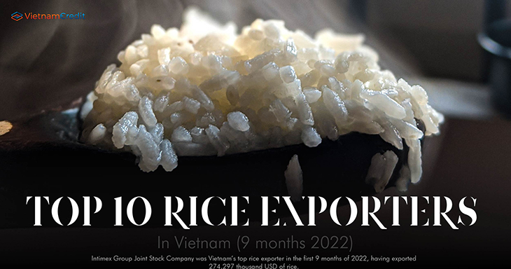 Top 10 rice exporters in Vietnam (9 months 2022)